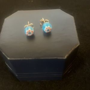 Aqua, Orange and White Studs